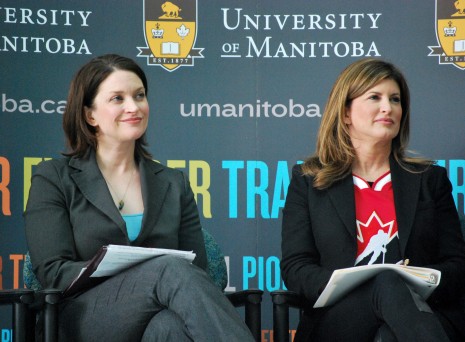 Health Minister Erin Selby and Federal Health Minister Rona Ambrose at the SPOR Support Unit Announcement on Feb. 21, 2014